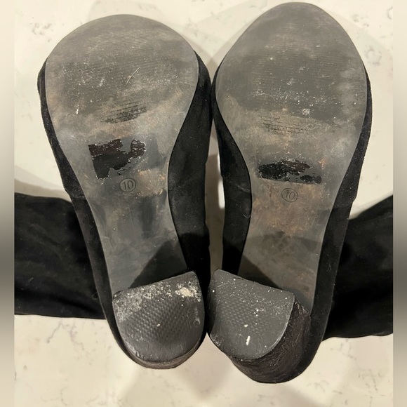 Lulus Black Suede Over the Knee Boots - Picture 3 of 6